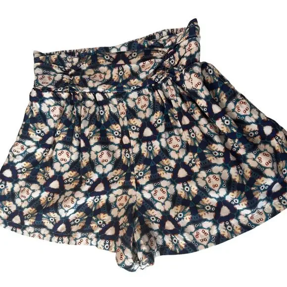Anthropologie Boho Printed Smocked Shorts High Waist Flowy Viscose Medium - Picture 3 of 8